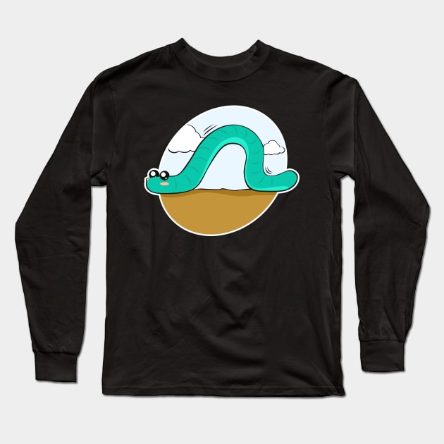 Earth Worm Long Sleeve T-Shirt by BrightLightArts